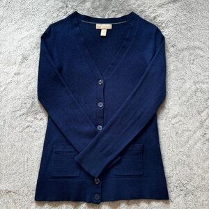 Banana Republic 100% Merino Wool Extra Fine - Deep Blue Slim-Fit Cardigan - M